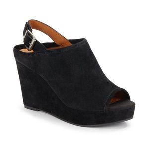 Black Suede Lucky Brand Wedges